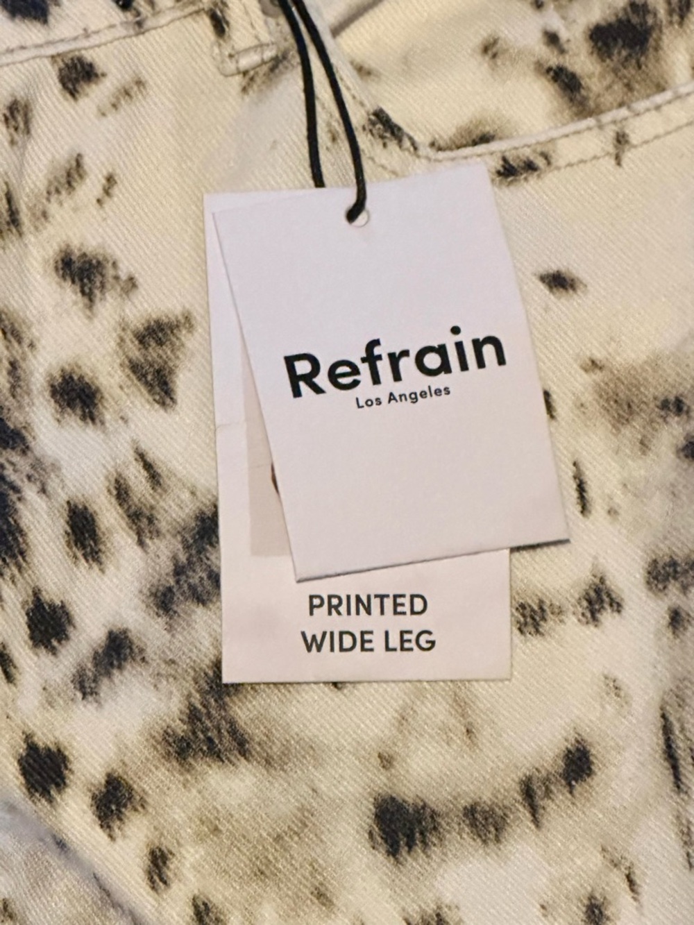 Women’s Wide Leg Leopard / Animal Print Jeans 9 / 29 NWT Refrain - Picture 5 of 11